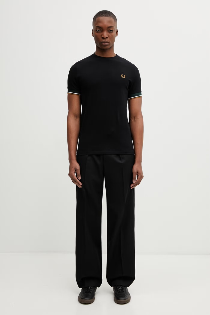 Fred Perry tričko pánske bavlnené M2396 čierna
