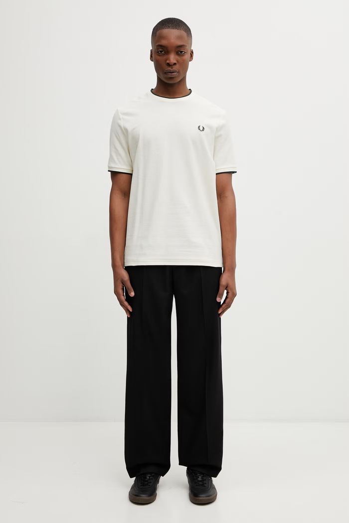Bombažna kratka majica Fred Perry M2397 bež