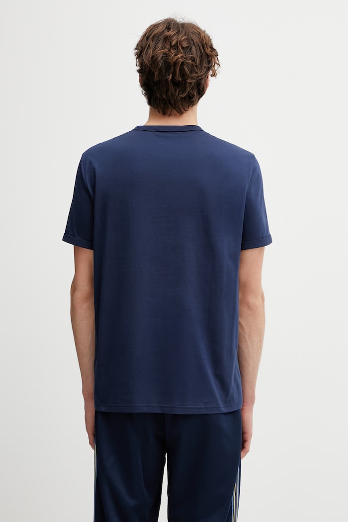 Abbigliamento Fred Perry T-shirt in cotone da uomo M3519 blu navy