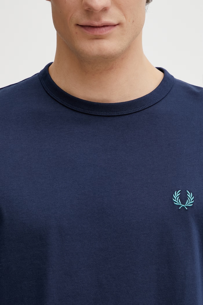 Fred Perry T-shirt in cotone da uomo blu navy M3519