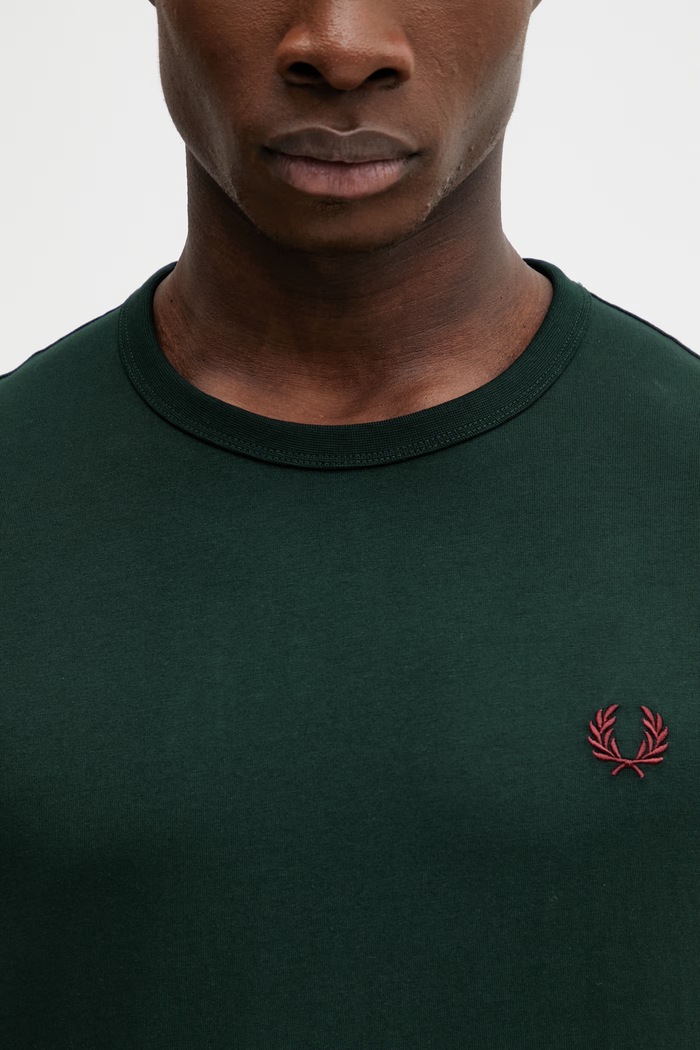 Fred Perry Tričko bavlnené pánske zelená M3519