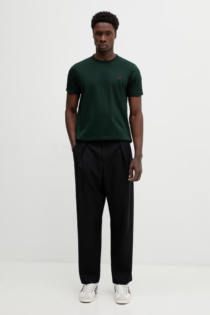 Fred Perry Tričko bavlnené pánske M3519 zelená