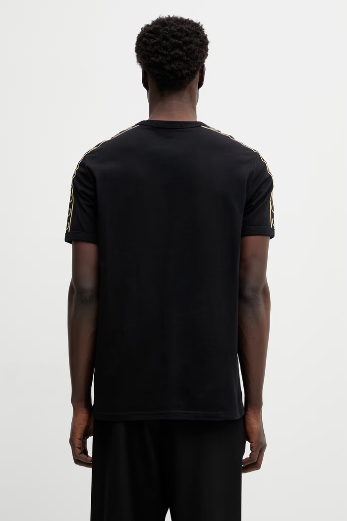 Ρούχα Fred Perry t-shirt βαμβακερό ανδρικό M4613 μαύρο