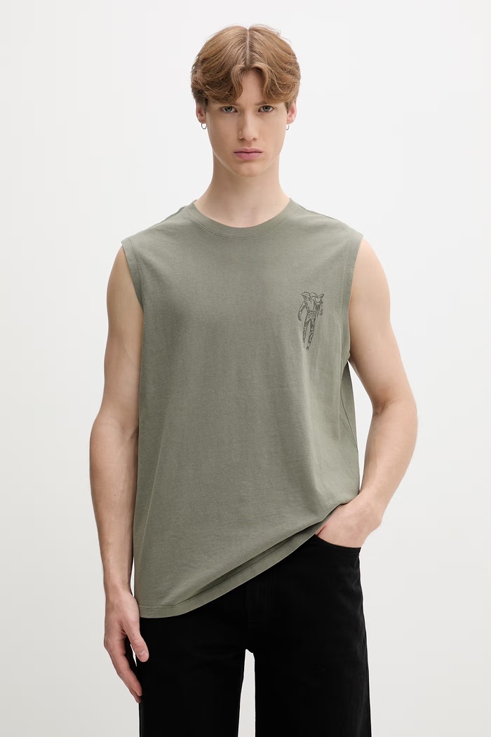 Levi's top moški bombažen GR MUSCLE TANK zelena 0054S