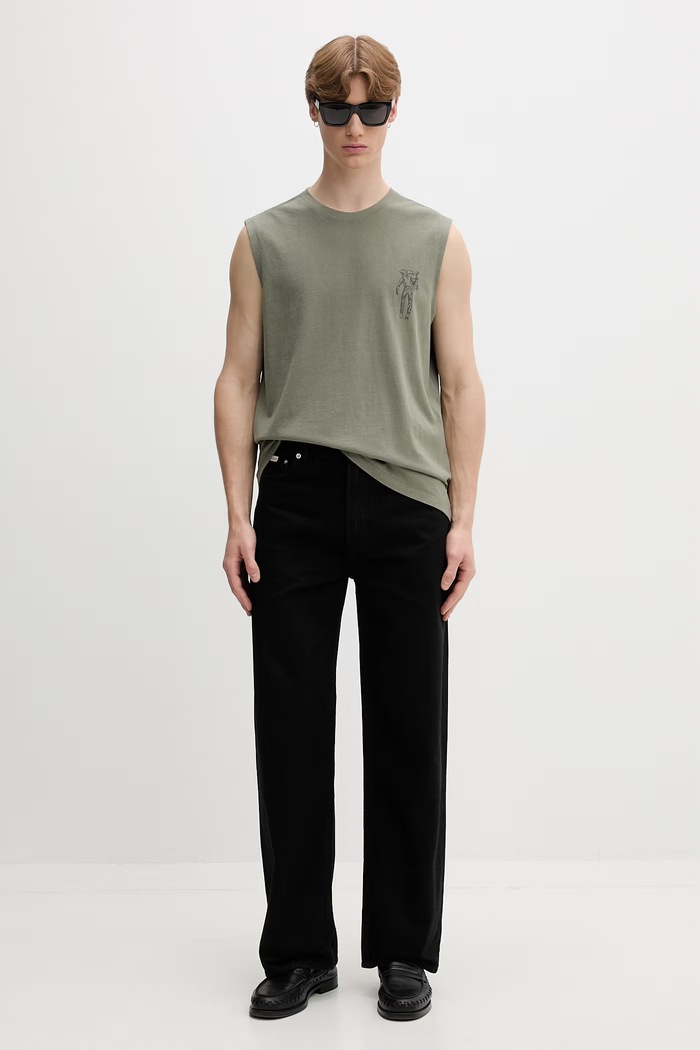 Levi's top moški bombažen GR MUSCLE TANK 0054S zelena SS26