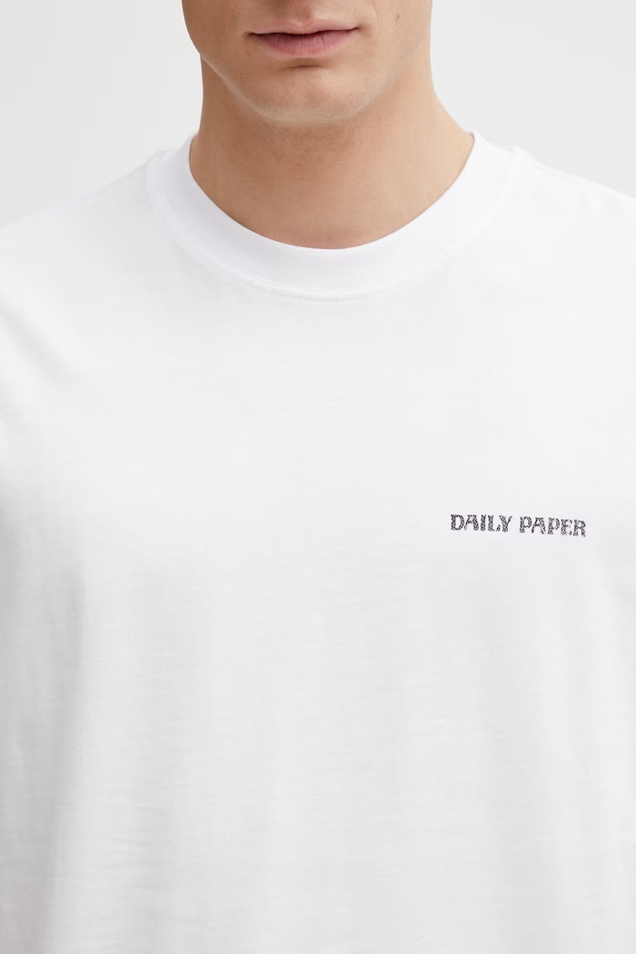 Daily Paper tricou din bumbac snake shield alb 2610008