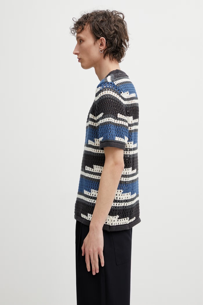 Daily Paper kente stripe t-shirt traforata da uomo 2610006 multicolore SS26