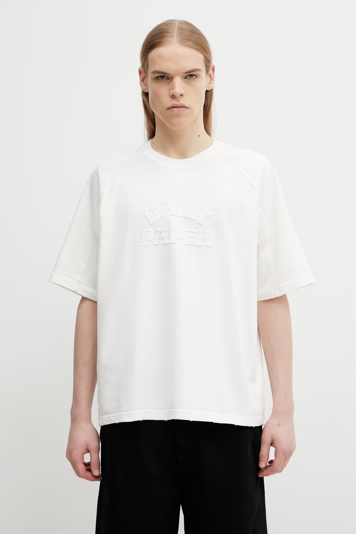 Daily Paper t-shirt bawełniany raglan stacked dias bawełna beżowy 2610019