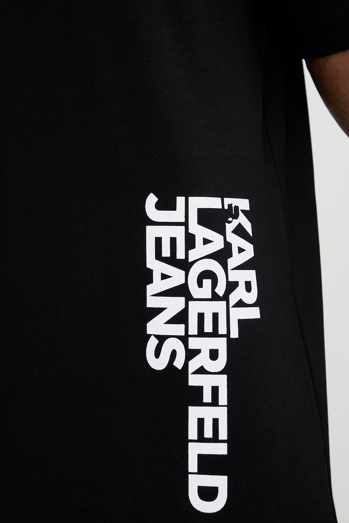 Karl Lagerfeld Jeans pánske bavlnené tričko B2M17047 čierna