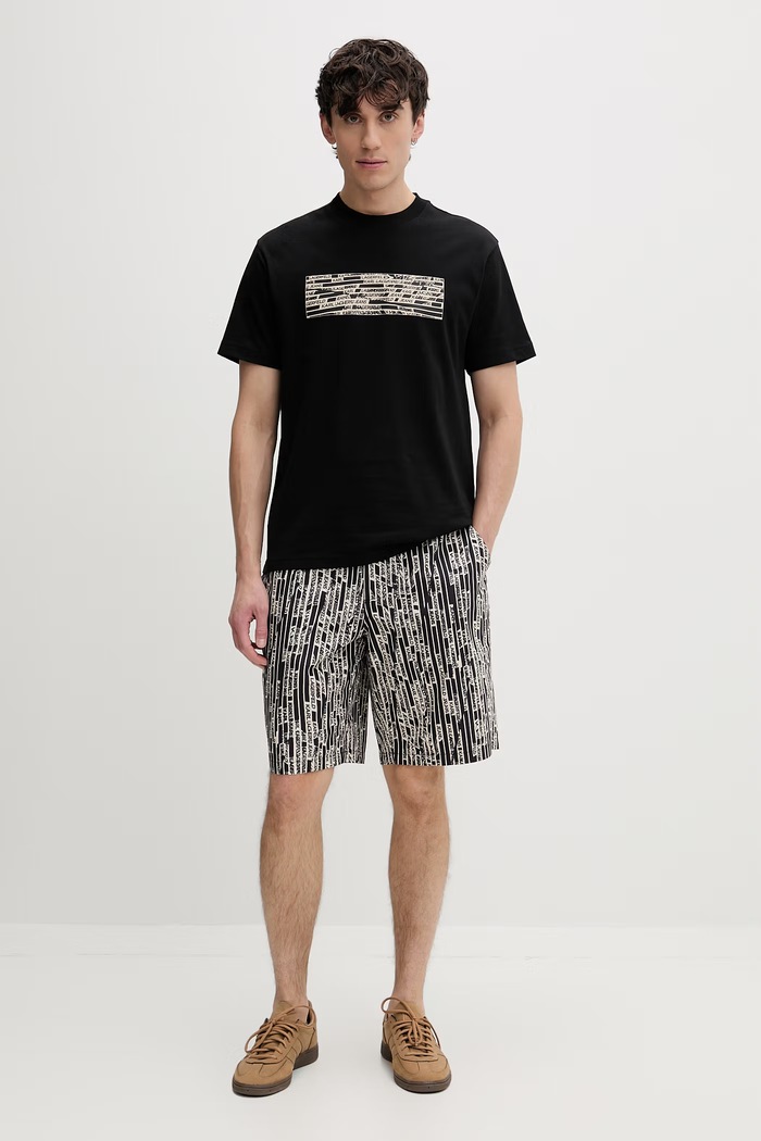 Karl Lagerfeld Jeans pánske bavlnené tričko B2M17053 čierna SS26