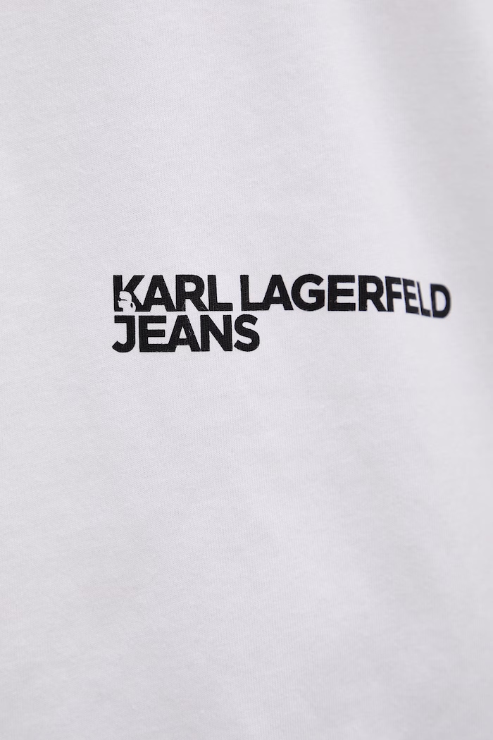 Karl Lagerfeld Jeans pánske bavlnené tričko B2M17063 biela