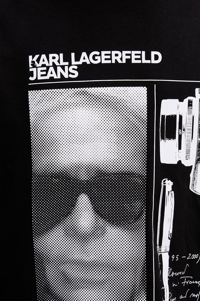 Karl Lagerfeld Jeans pánske bavlnené tričko B2M17067 čierna