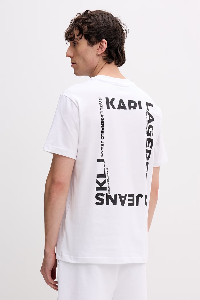 Karl Lagerfeld Jeans T-shirt ανδρικό βαμβακερό λευκό B2M17090