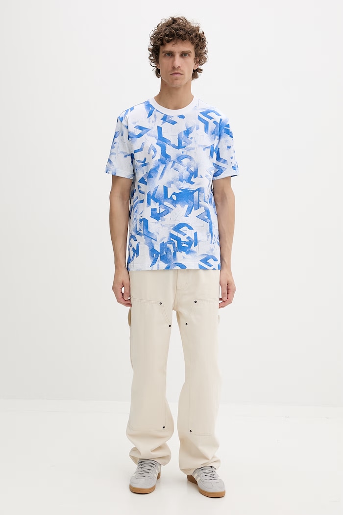 Karl Lagerfeld Jeans T-shirt férfi pamut B2M17070 kék SS26