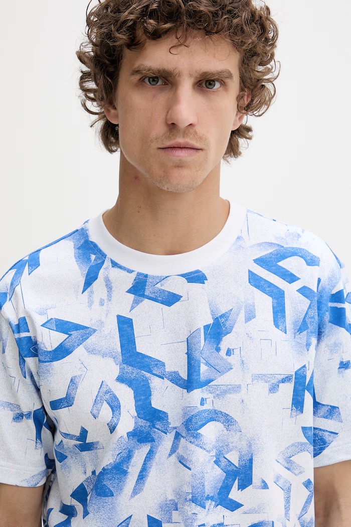 Karl Lagerfeld Jeans T-shirt férfi pamut kék B2M17070