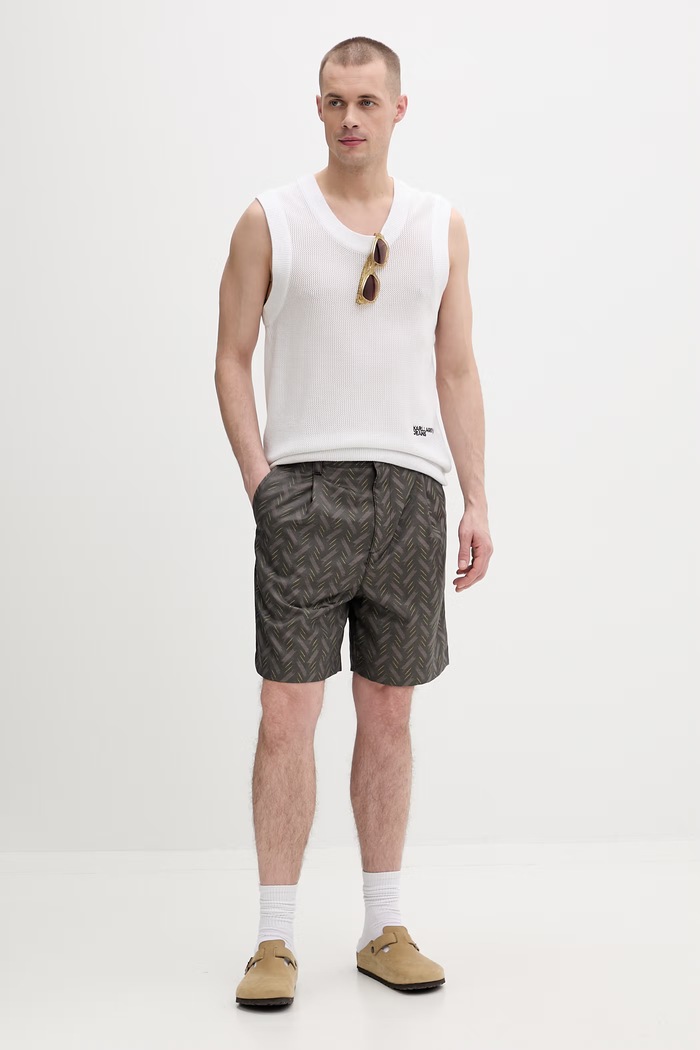 Karl Lagerfeld Jeans vesta pánská bavlněná B2M18026 bílá SS26