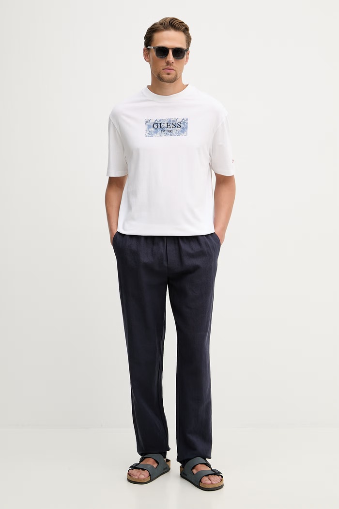 Guess мъжка памучна тениска M6GI05.K2869 бял SS26
