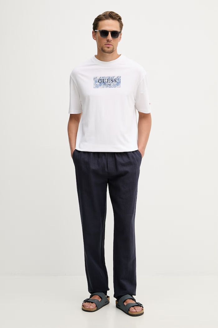 Guess мъжка памучна тениска M6GI05.K2869 бял SS26