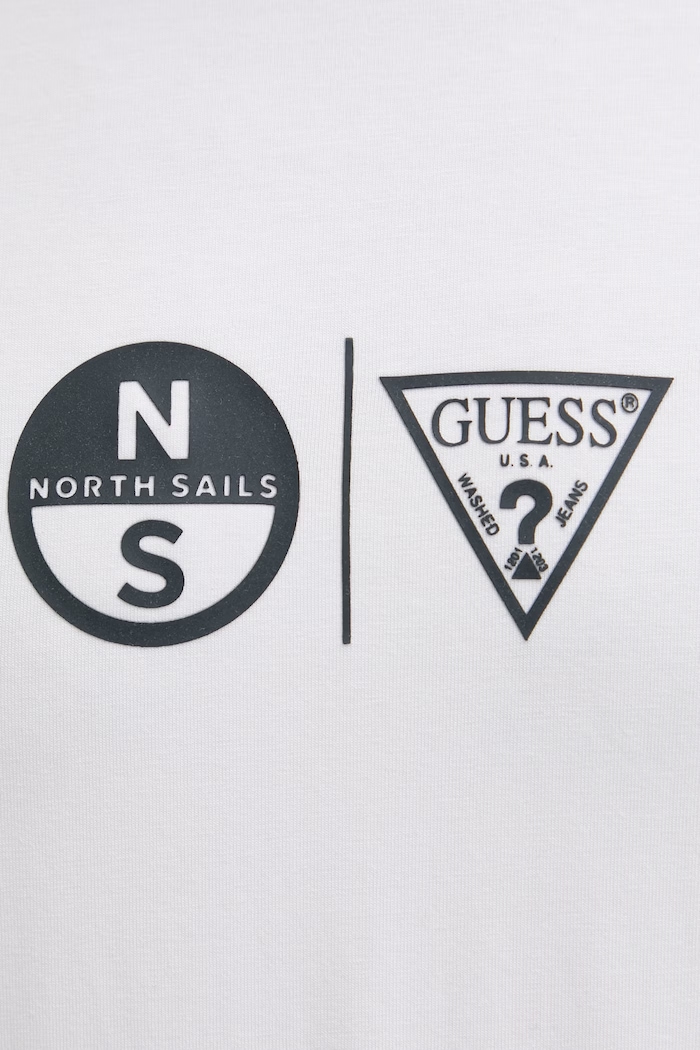 Guess moška kratka majica iz bombaža z elastanom x North Sails M6GI40.K3322 bela
