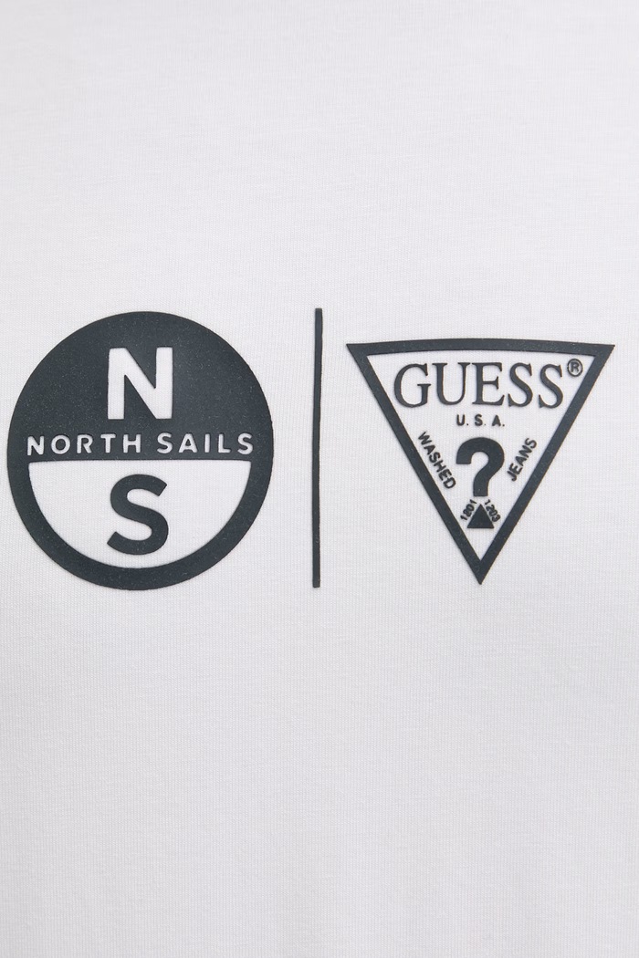 Guess moška kratka majica iz bombaža z elastanom x North Sails M6GI40.K3322 bela