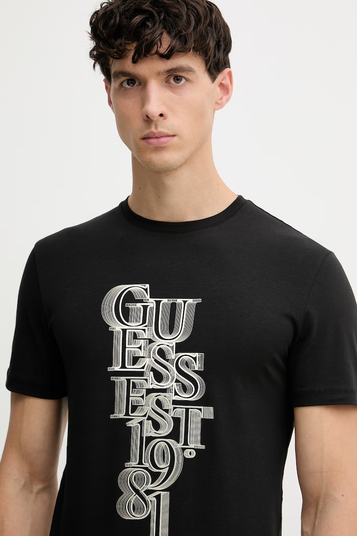 Guess pánské tričko bavlněné s elastanem černá M6GI10.K2991