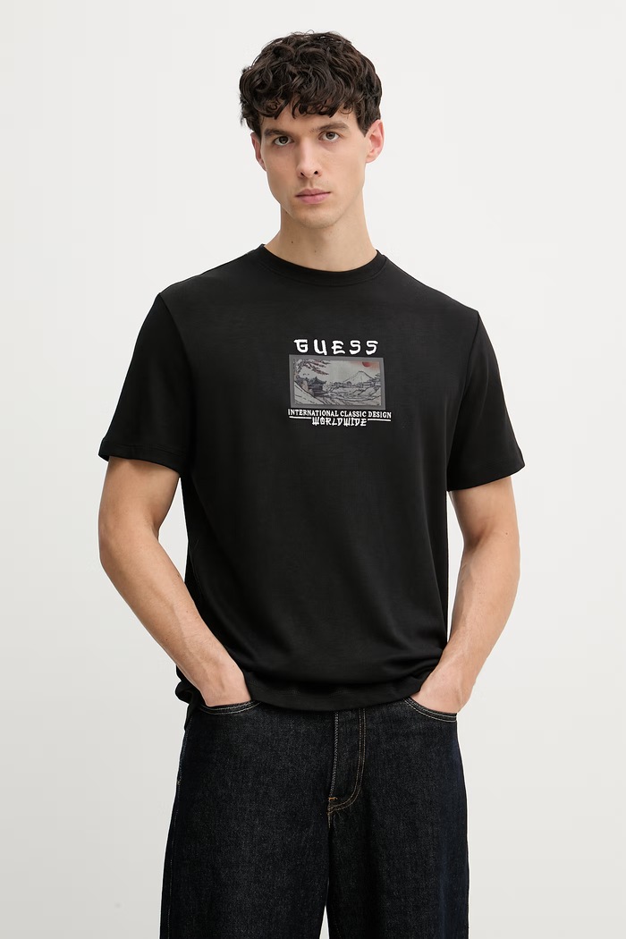 Guess pánské tričko černá M6GI14.K2996