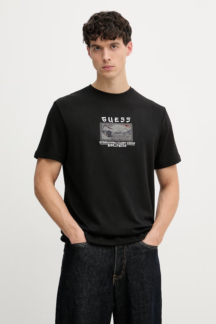 Guess pánské tričko černá M6GI14.K2996