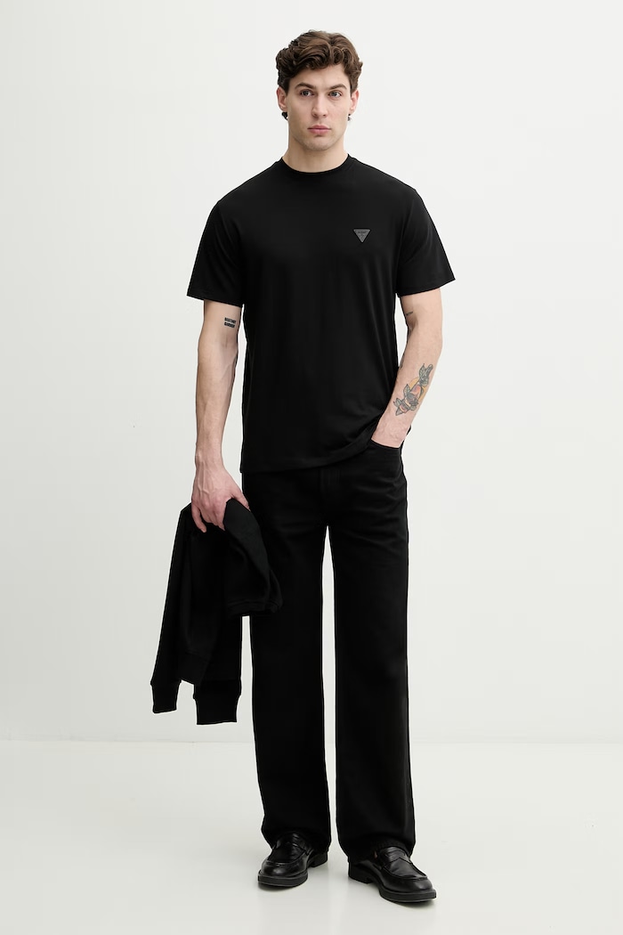 Guess tricou pentru bărbați, cu bumbac M6GI21.K3053 negru SS26
