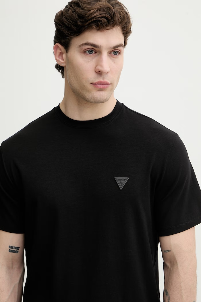 Guess tricou pentru bărbați, cu bumbac negru M6GI21.K3053
