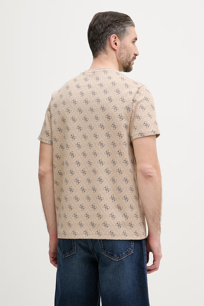 Oblečenie Guess tričko pánske s bavlnou M6GP34.K3200 béžová