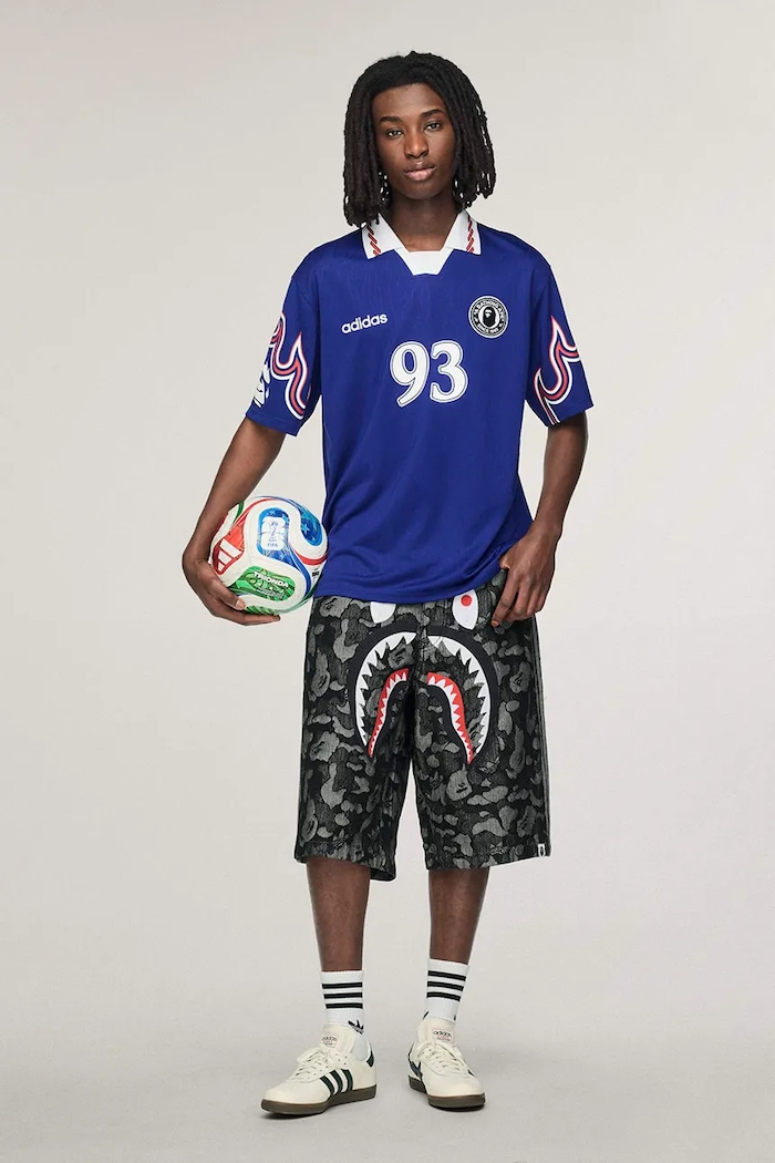 adidas Originals x BAPE polo shirt KF4914 blue color patterned KF4914