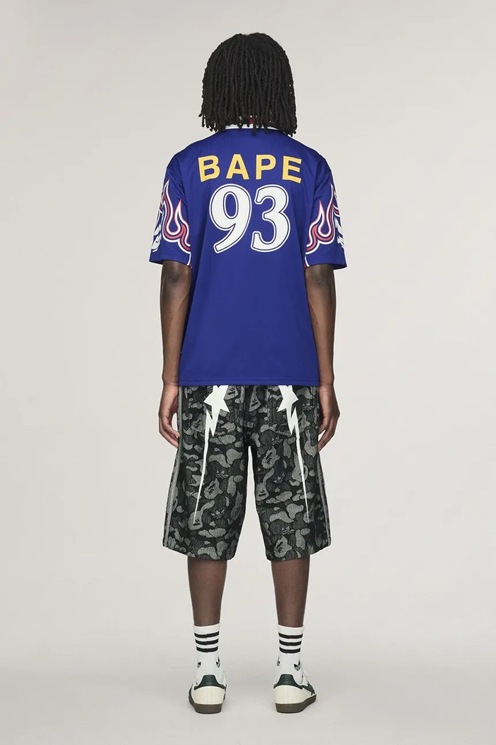 adidas Originals x BAPE polo shirt KF4914 blue color patterned KF4914