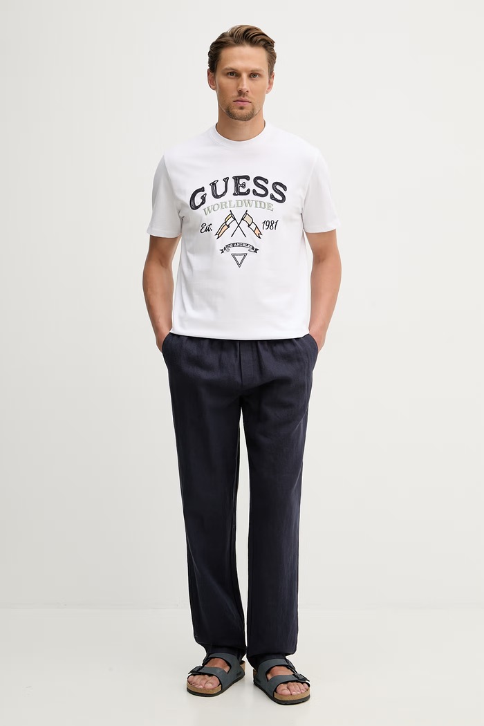 Guess tričko pánske bavlnené M6GI06.K2917 biela SS26
