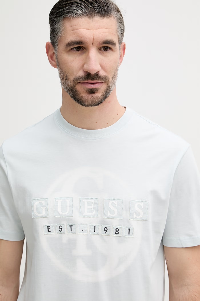 Guess tričko pánske bavlnené modrá M6GI09.K2989