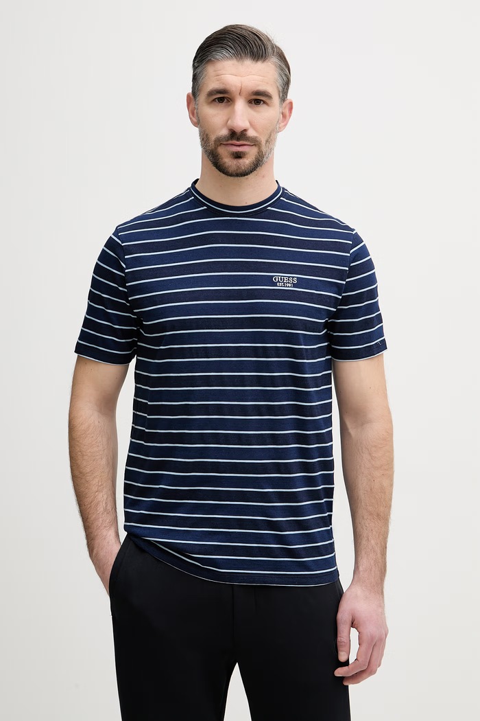 Guess tričko pánske bavlnené modrá M6GI12.K2993