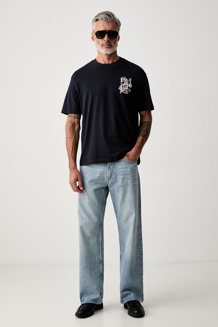 Guess T-shirt męski bawełniany M6GI13.K2995 granatowy SS26