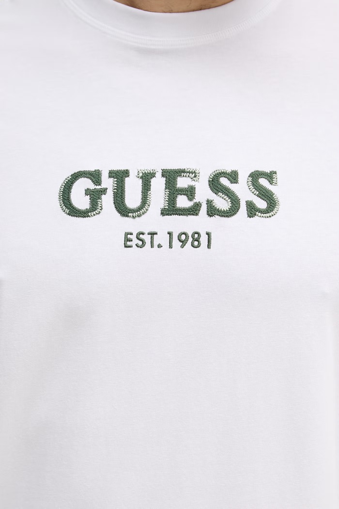 Guess osnovna kratka moška bombažna majica M6GI16.K3032 bela