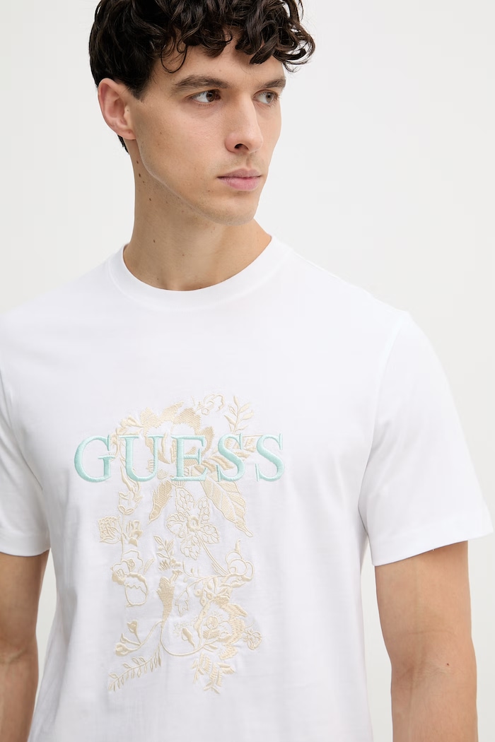 Guess Kratka majica moška bombažna bela M6GI17.K3038