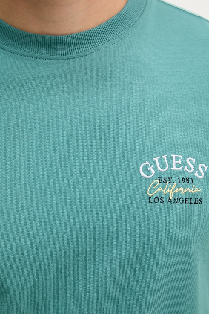 Guess tričko pánske bavlnené M6GI19.K3051 tyrkysová