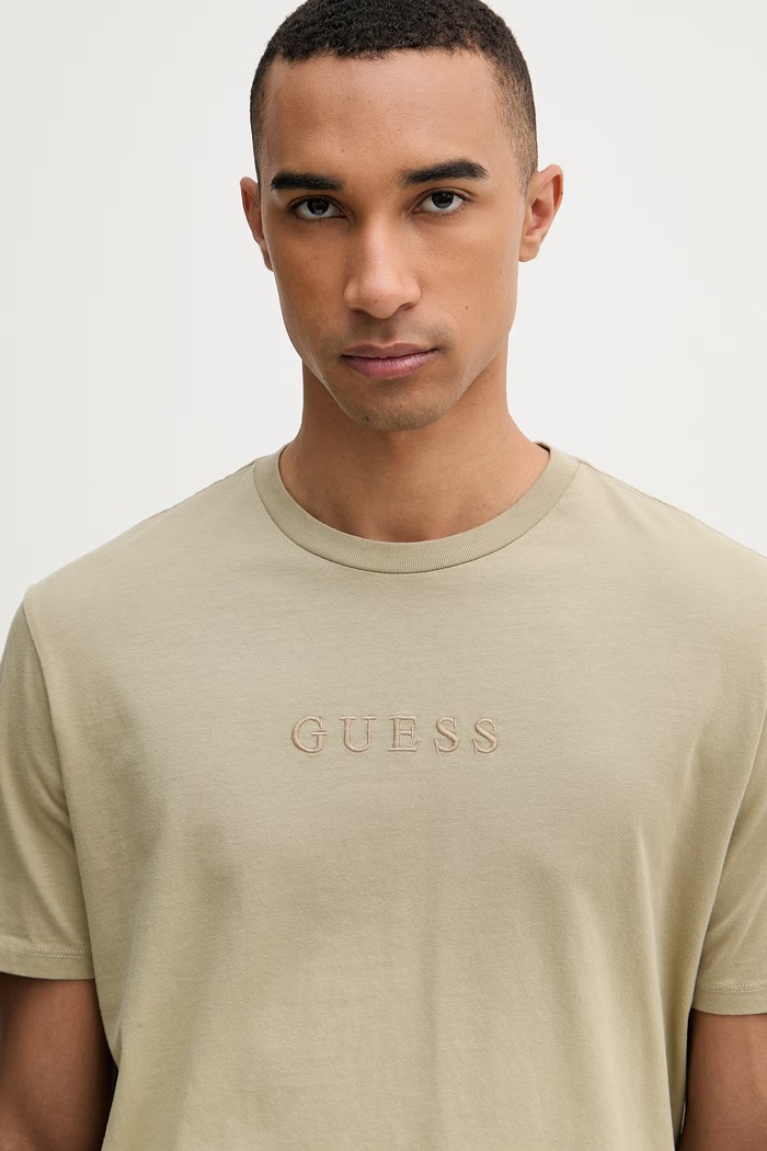 Guess tričko pánske bavlnené PIMA zelená M6GI29.K3258