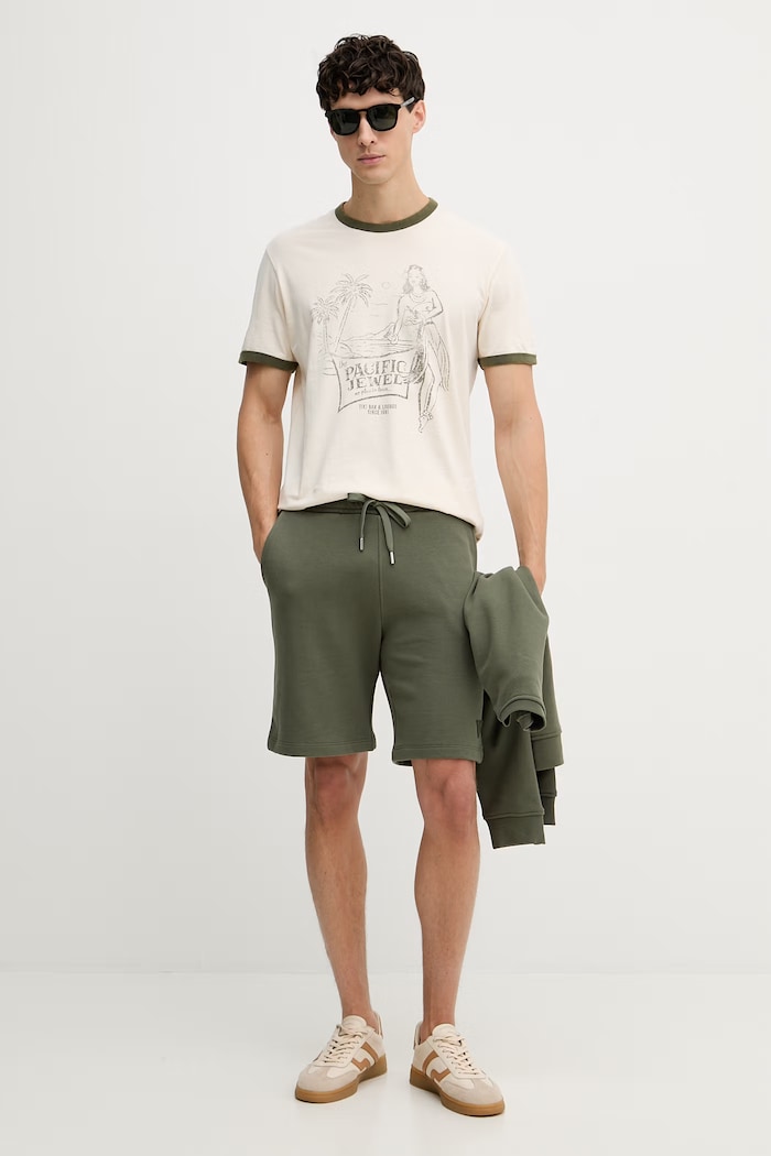 Guess tričko pánske bavlnené M6GI32.K3309 béžová SS26