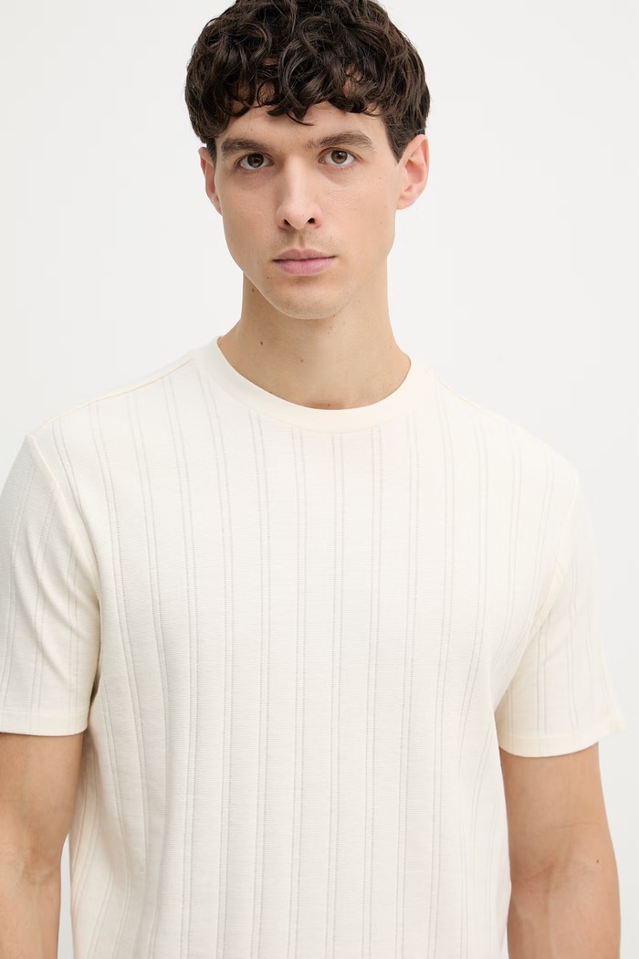 Guess t-shirt ανδρικό βαμβακερό μπεζ M6GP29.K3188