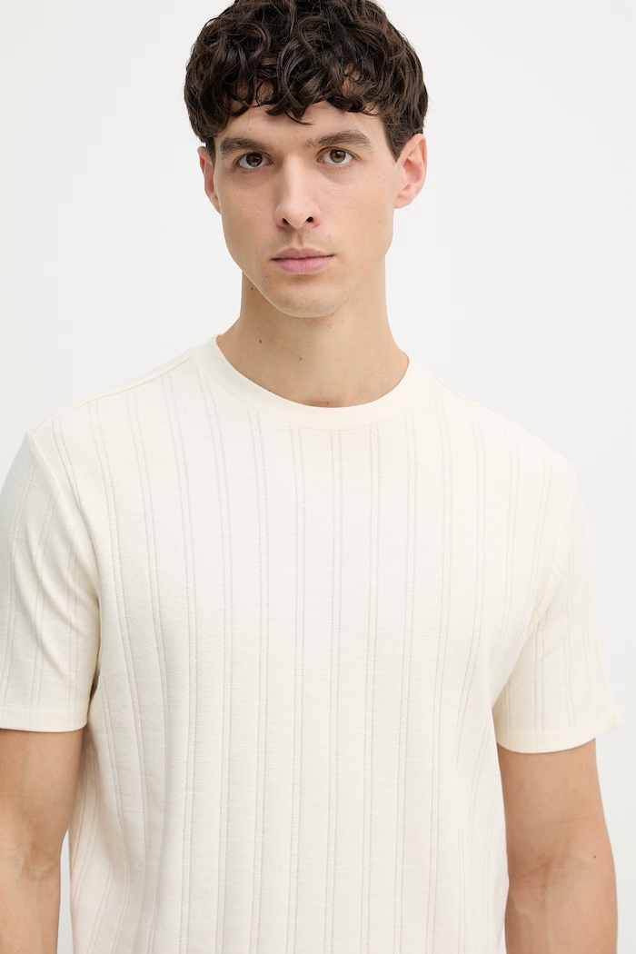 Guess t-shirt ανδρικό βαμβακερό μπεζ M6GP29.K3188