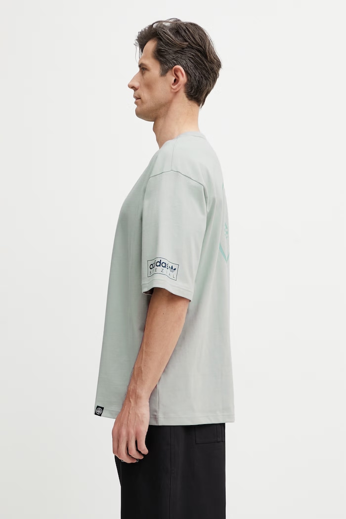adidas Originals x SPZL t-shirt βαμβακερό ανδρικό KR2731 τιρκουάζ SS26