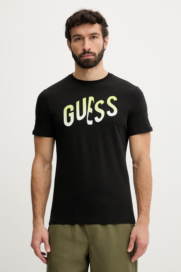Guess kratka majica moška bombažna črna F6GI02.J1314