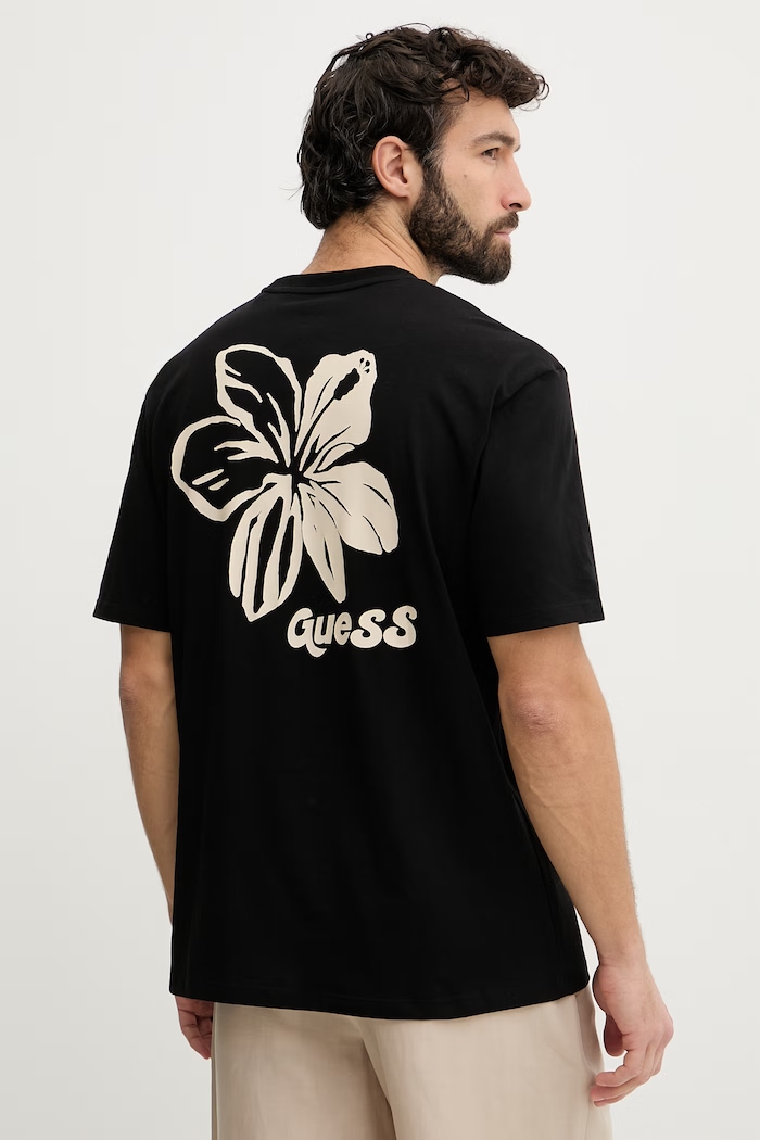 Guess tricou bărbătesc din bumbac negru F6GI05.K8HM4