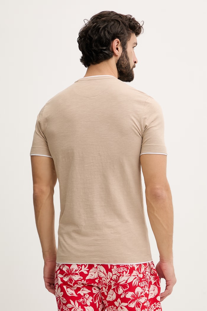 Guess tričko pánske bavlnené F6GI06.K6XN4 béžová SS26