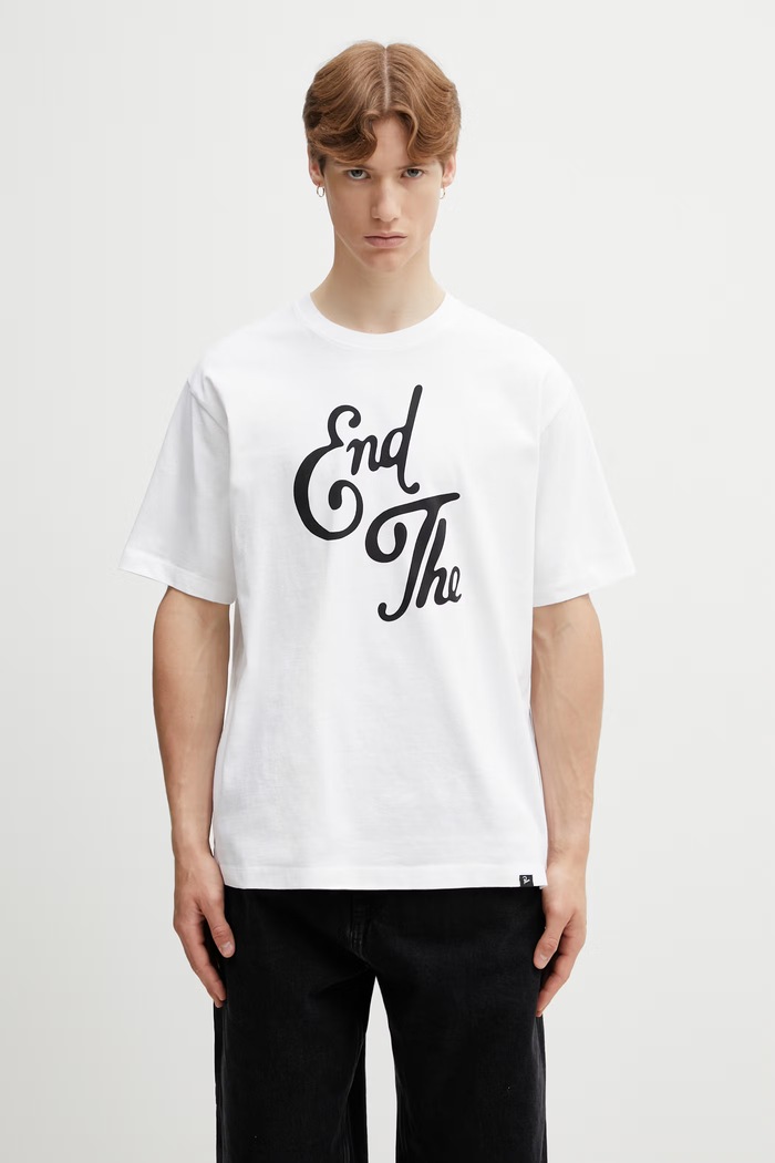 Ρούχα By Parra End the Loungechair t-shirt βαμβακερό ανδρικό 55160 λευκό