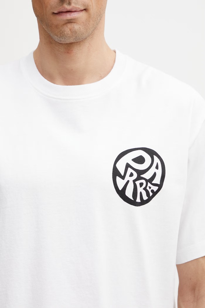 By Parra Play ball t-shirt da uomo in cotone bianco 55270