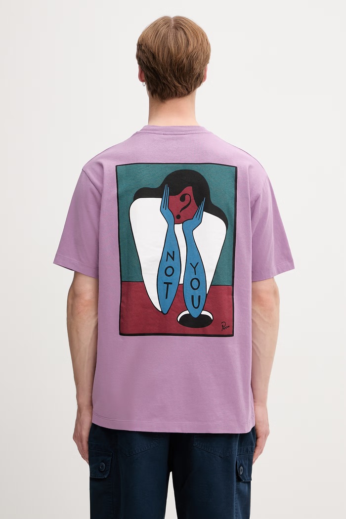 by Parra Not you T-shirt bawełniany damski fioletowy 55350